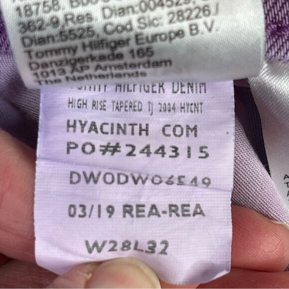 Tommy Jeans Women’s 26X26.5* Purple Tapered High Rise Vintage - Picture 8 of 14